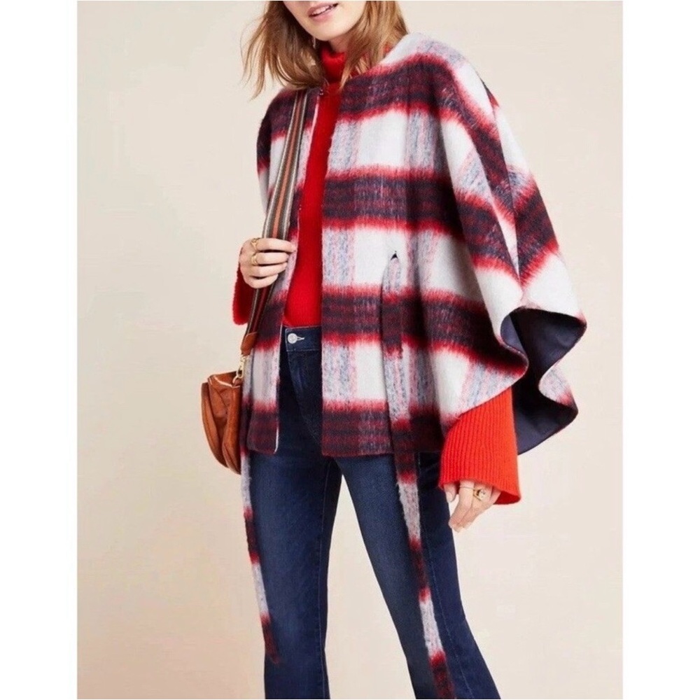 ✨HP✨NWT Anthropologie Andersen & Lauth Brushed Wool Johanna Capelet Poncho - Picture 2 of 6